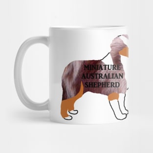 miniature australian shepherd red merle name silhouette Mug